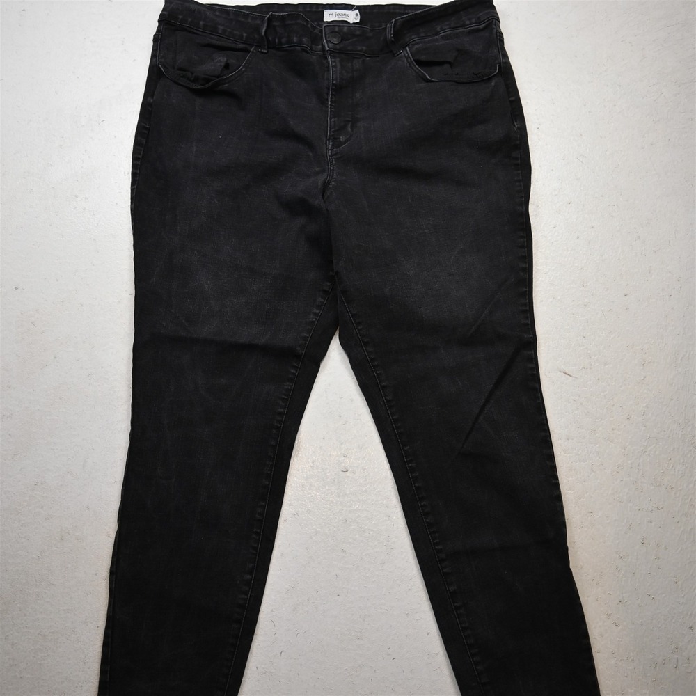 Maurices 24W Super Skinny High Rise Curvy Black Stretch Denim Womens Jeans